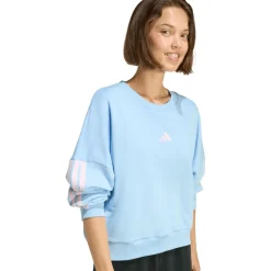 adidas - Women's 3-Stripes French-Terry Sweatshirt - Pullover