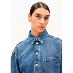 - Women's Oversized Denim Shirt Dress - Kleid><noscript><img width=