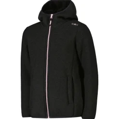 Kinder CMP - Girl's Jacket Fix Hood Bonded Knitted w. Fur - Fleecejacke