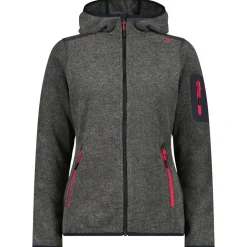 CMP - Women's Jacket Fix Hood Jacquard Knitted Stripes - Fleecejacke