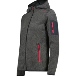 CMP - Women's Jacket Fix Hood Jacquard Knitted Stripes - Fleecejacke