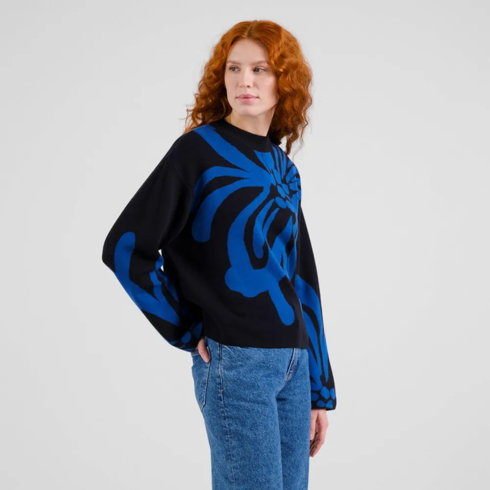 DEDICATED - Women's Sweater Limhamn Big Flower - Pullover