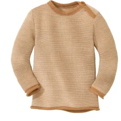 New - Kid's Melange-Pullover - Merinopullover Kinder Merinounterwäsche|Unterwäsche