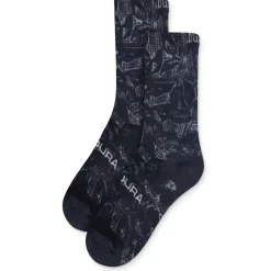 New - Grid Floral LTD Print Sock - Radsocken Radsocken|Merinosocken
