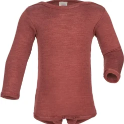 - Baby-Body Langarm Mit Druckverschluss Schulter - Merinounterwäsche Kinder Alltagsbekleidung|Merinounterwäsche