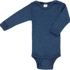 - Baby-Body Langarm Mit Druckverschluss Schulter - Merinounterwäsche Kinder Alltagsbekleidung|Merinounterwäsche