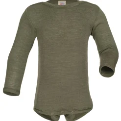 - Baby-Body Langarm Mit Druckverschluss Schulter - Merinounterwäsche Kinder Alltagsbekleidung|Merinounterwäsche