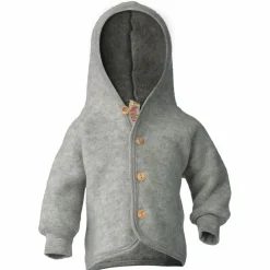 Outlet - Kinder Kapuzenjacke mit Holzknöpfen - Wolljacke Kinder Alltagsbekleidung|Jacken