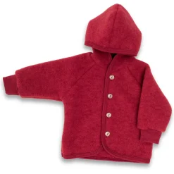 Outlet - Kinder Kapuzenjacke mit Holzknöpfen - Wolljacke Kinder Alltagsbekleidung|Jacken