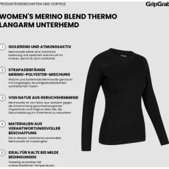 GripGrab - Women's Merino Blend Thermal L/S Base Layer - Merinounterwäsche