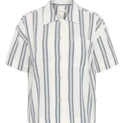 KnowledgeCotton Apparel - Women's Striped S/S Shirt - Bluse^ Shirts, Hemden & Longsleeves|Alltagsbekleidung