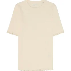 - Women's Rib Tee Ruffle Hemming - T-Shirt><noscript><img width=