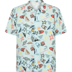 KnowledgeCotton Apparel - Box S/S AOP Linen Shirt - Hemd