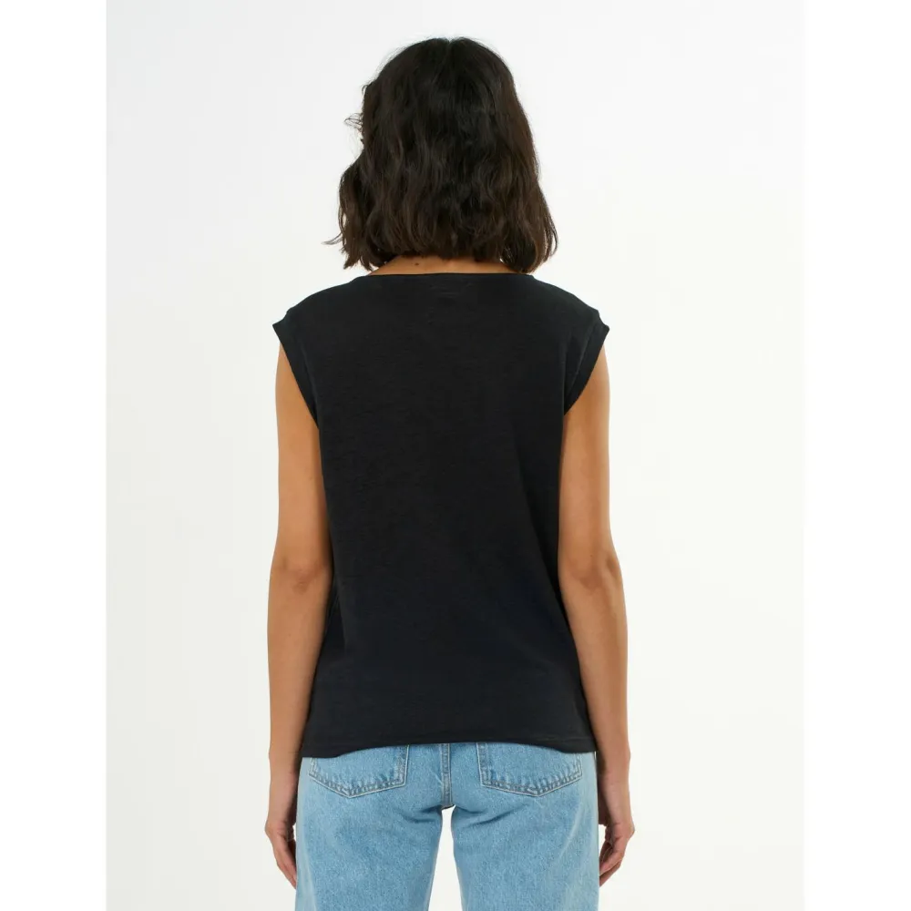 - Women's Loose Fold Up Linen - Top>KnowledgeCotton Apparel Online