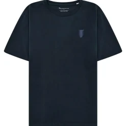 KnowledgeCotton Apparel - Regenerative Organic Cotton Chest Embroidery - T-Shirt^ Alltagsbekleidung|Wanderbekleidung