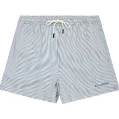 KnowledgeCotton Apparel - Mid-Thigh Stripe Seersucker Swimshorts - Badehose