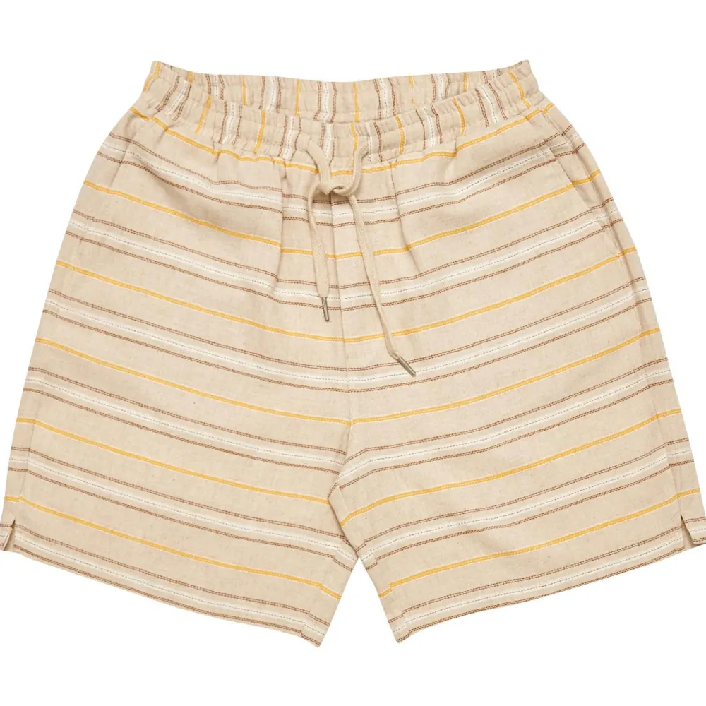 - Striped Linen-Mix Shorts - Shorts>Mazine Sale