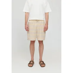 - Striped Linen-Mix Shorts - Shorts>Mazine Sale