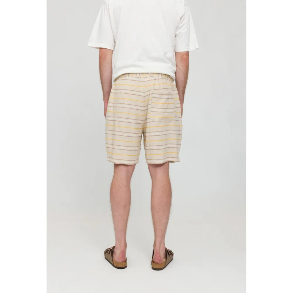 - Striped Linen-Mix Shorts - Shorts>Mazine Sale