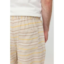 - Striped Linen-Mix Shorts - Shorts><noscript><img width=