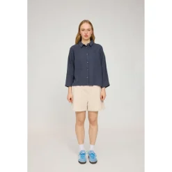 Mazine - Women's 3/4 Sleeve Linen Shirt - Bluse