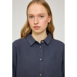 Mazine - Women's 3/4 Sleeve Linen Shirt - Bluse