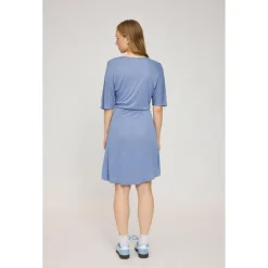 Sale - Women's Faux-Wrap Jersey Dress - Kleid Alltagsbekleidung