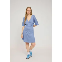 Sale - Women's Faux-Wrap Jersey Dress - Kleid Alltagsbekleidung
