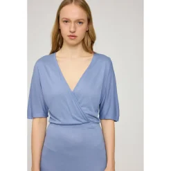 Sale - Women's Faux-Wrap Jersey Dress - Kleid Alltagsbekleidung