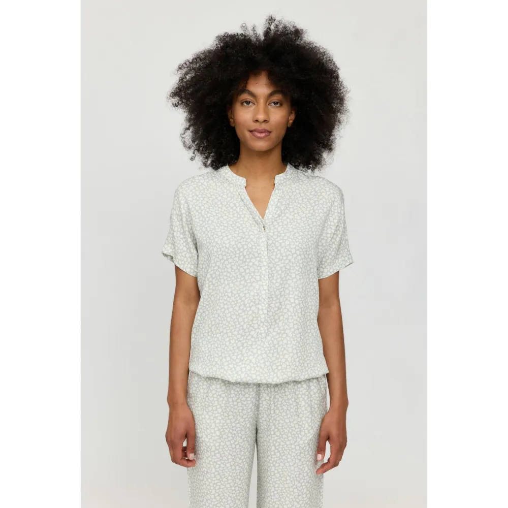 - Women's Printed V-Neck Blouse - Bluse>Mazine Outlet