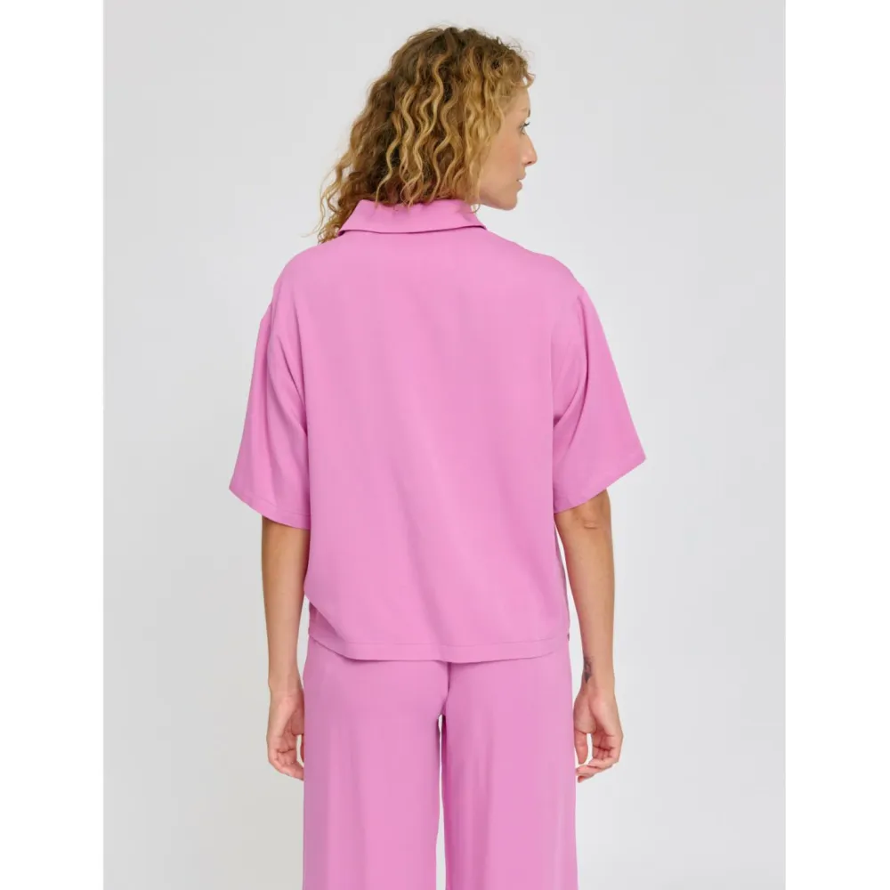 Mazine - Women's Short Sleeve Viscose Shirt - Bluse