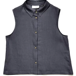 Mazine - Women's Sleeveless Linen Blouse - Bluse