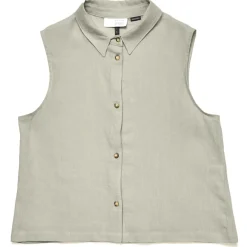Mazine - Women's Sleeveless Linen Blouse - Bluse