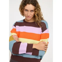 Hot - Women's Striped Jacquard Knit Jumper - Pullover Pullover & Hoodies|Alltagsbekleidung