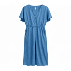 - Women's Wide Leg Tencel Jumpsuit - Jumpsuit><noscript><img width=