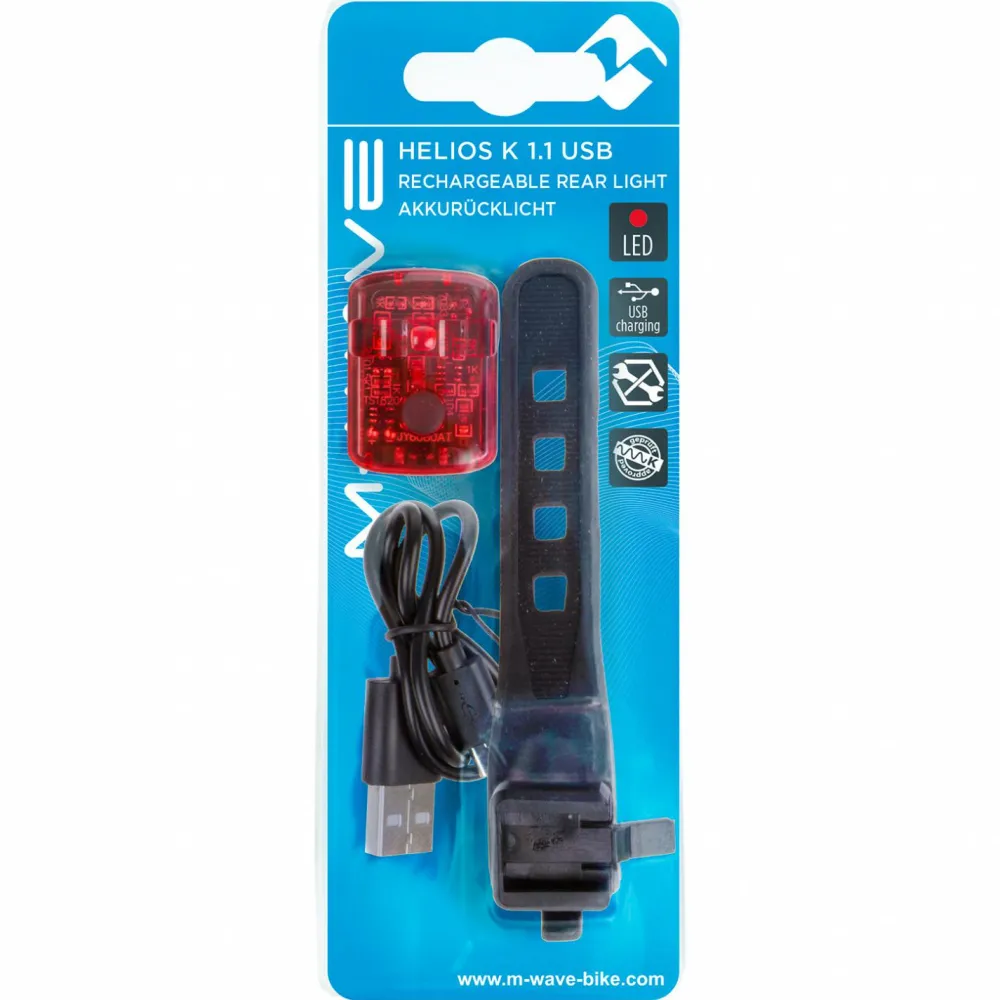 M-Wave - Helios K 1.1 USB SL Rücklicht^ Fahrradzubehör|Fahrradlampen