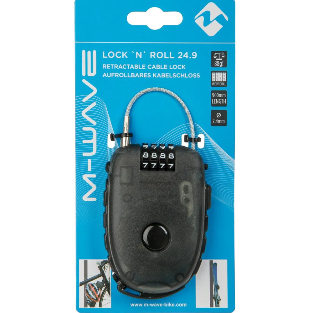 M-Wave - Lock'n'Roll D 24.9 Aufroll-Zahlenschloss - Fahrradschloss^ Fahrradzubehör|Fahrradschlösser