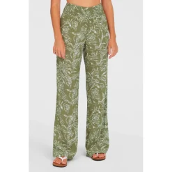 - Women's Johnny Smocked Waist Pants - Freizeithose Hosen|Alltagsbekleidung
