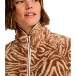 - Women's Blurry Cloud Print - Fleecejacke><noscript><img width=