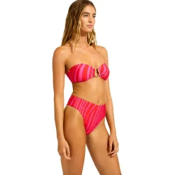 Seafolly - Women's Coastline Ring Front Bandeau - Bikini-Top