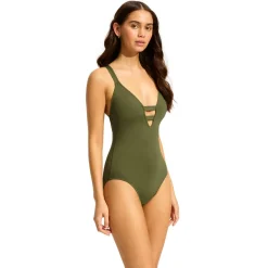 Seafolly - Women's Collective Deep V One Piece - Badeanzug^ Bademode