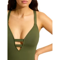 Seafolly - Women's Collective Deep V One Piece - Badeanzug^ Bademode
