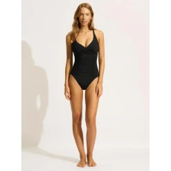 Seafolly - Women's Collective MF Gathered Wrapfront Onepiece - Badeanzug^ Bademode