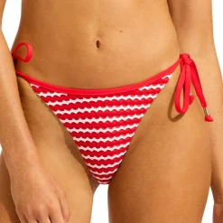 Seafolly - Women's Mesh Effect Tie Side Rio Pant - Bikini-Bottom