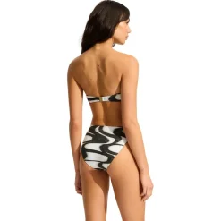 Seafolly - Women's Wavelength High Leg Ruched Side Pant - Bikini-Bottom^ Bademode