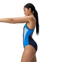 Sale - Women's High Neck Splice Crossback Swimsuit - Badeanzug Bademode