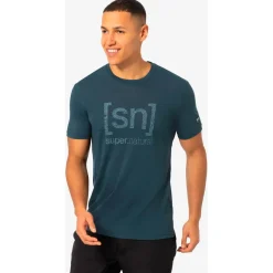 super.natural - Logo Lines Tee - Merinoshirt