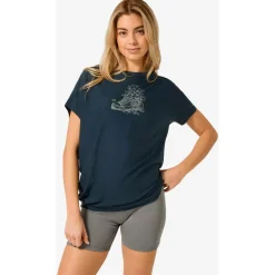 super.natural - Women's Flower Sneakers Loose Tee - Merinoshirt