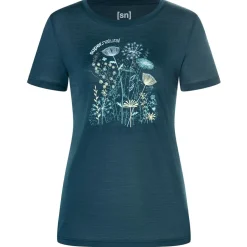 New - Women's Rock Flowers Tee - Merinoshirt Alltagsbekleidung|Skibekleidung