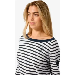 Hot - Women's Sea Horse Stripe Bio Crew - Merinolongsleeve Alltagsbekleidung|Pullover & Hoodies
